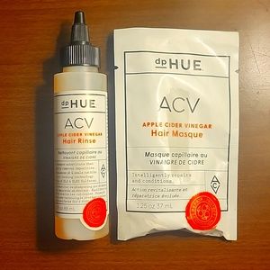 SEALED dpHUE ACV Hair Rinse 3 fl. oz. & ACV Hair Masque, 1.25 oz.